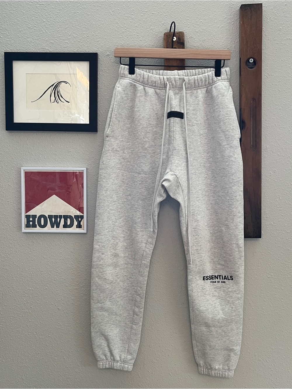 Fear of God Essentials Light Gray Logo Sweatpants Size XS Authentic